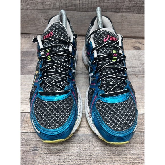 Asics Gel Kayano 19 T392N Blue Athletic Running Training Women Sz 8.5 Preowned - Picture 3 of 11